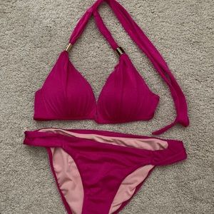 Victoria Secret silk pink bikini